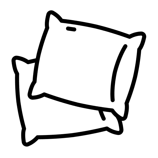 A simple black silhouette of a cat.